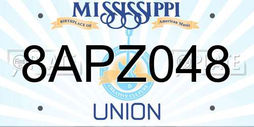 8APZ048 Mississippi License Plate