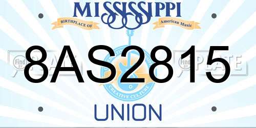8AS2815 Mississippi License Plate