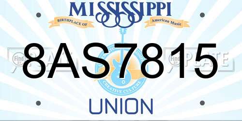 8AS7815 Mississippi License Plate