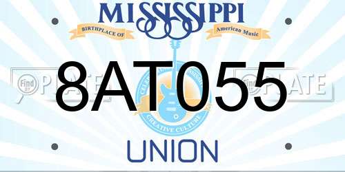 8AT055 Mississippi License Plate