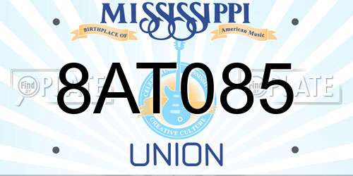 8AT085 Mississippi License Plate