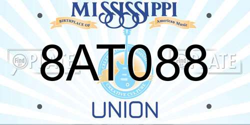 8AT088 Mississippi License Plate