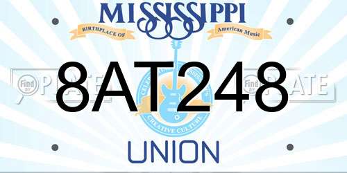 8AT248 Mississippi License Plate