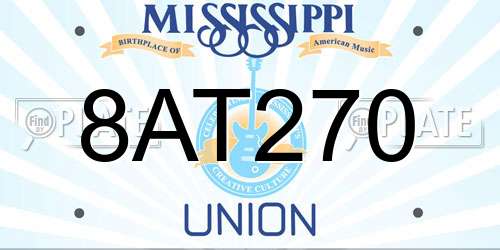 8AT270 Mississippi License Plate