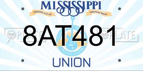 8AT481 Mississippi License Plate