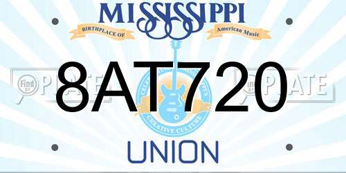 8AT720 Mississippi License Plate