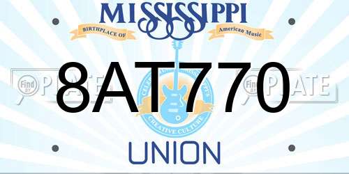8AT770 Mississippi License Plate