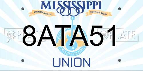 8ATA51 Mississippi License Plate