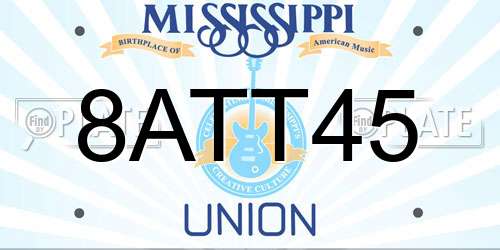 8ATT45 Mississippi License Plate