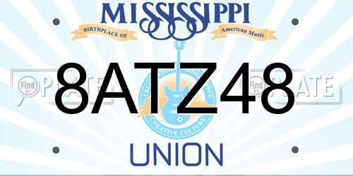 8ATZ48 Mississippi License Plate