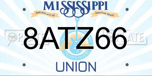 8ATZ66 Mississippi License Plate