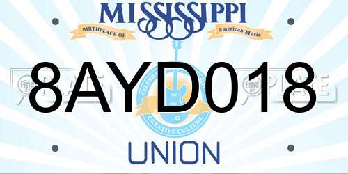 8AYD018 Mississippi License Plate