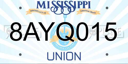 8AYQ015 Mississippi License Plate