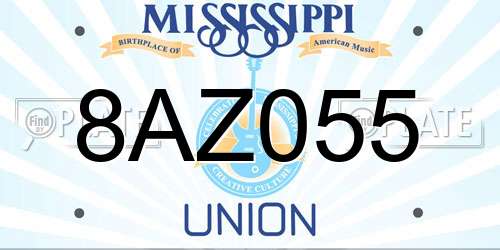 8AZ055 Mississippi License Plate