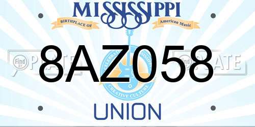 8AZ058 Mississippi License Plate