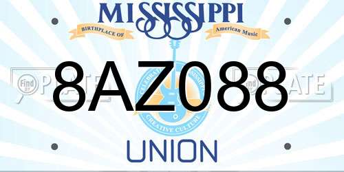 8AZ088 Mississippi License Plate