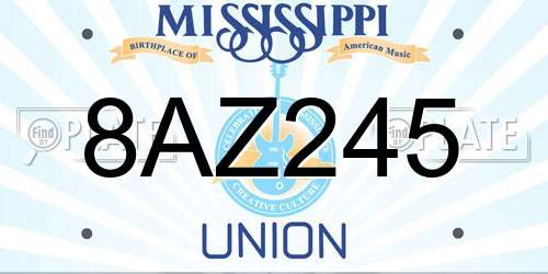 8AZ245 Mississippi License Plate