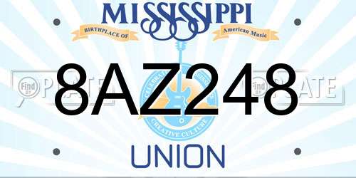 8AZ248 Mississippi License Plate
