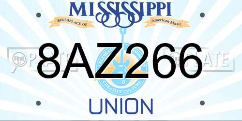 8AZ266 Mississippi License Plate
