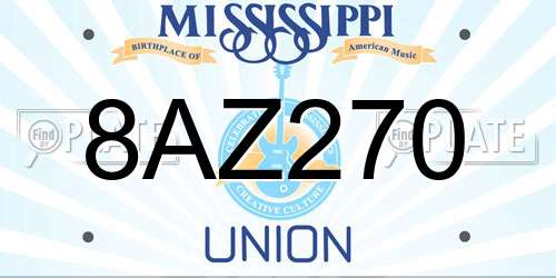 8AZ270 Mississippi License Plate