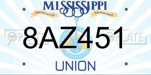 8AZ451 Mississippi License Plate