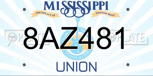 8AZ481 Mississippi License Plate