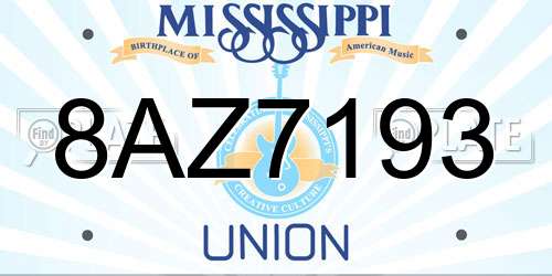8AZ7193 Mississippi License Plate