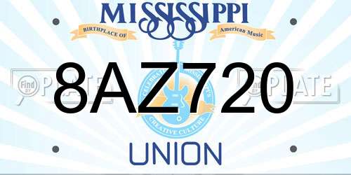 8AZ720 Mississippi License Plate