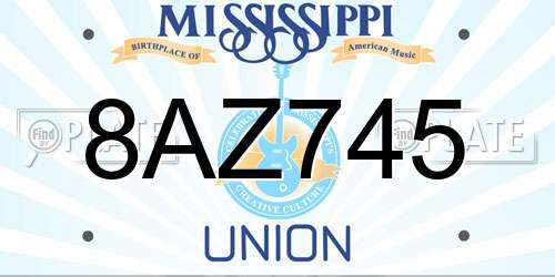 8AZ745 Mississippi License Plate