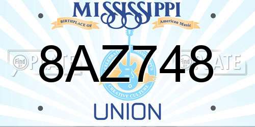 8AZ748 Mississippi License Plate