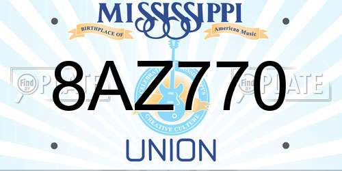 8AZ770 Mississippi License Plate