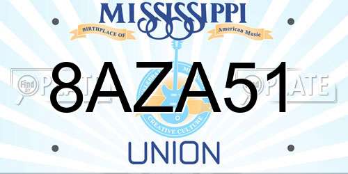 8AZA51 Mississippi License Plate