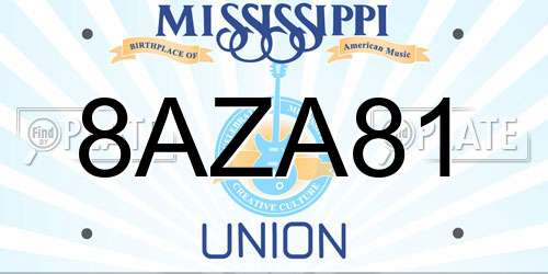 8AZA81 Mississippi License Plate
