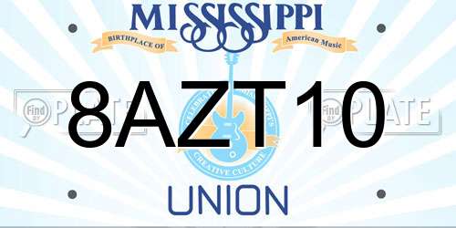 8AZT10 Mississippi License Plate