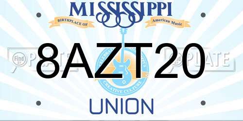 8AZT20 Mississippi License Plate