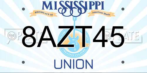 8AZT45 Mississippi License Plate