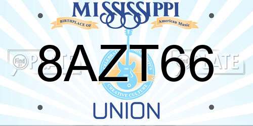 8AZT66 Mississippi License Plate