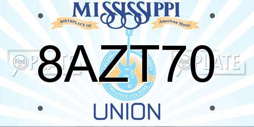 8AZT70 Mississippi License Plate