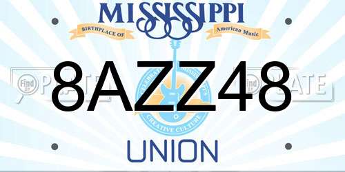 8AZZ48 Mississippi License Plate