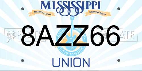 8AZZ66 Mississippi License Plate