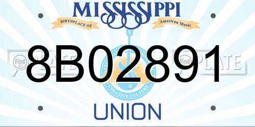 8B02891 Mississippi License Plate