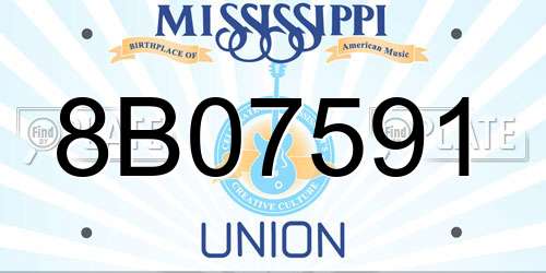 8B07591 Mississippi License Plate