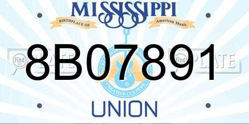 8B07891 Mississippi License Plate