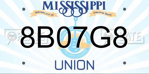 8B07G8 Mississippi License Plate