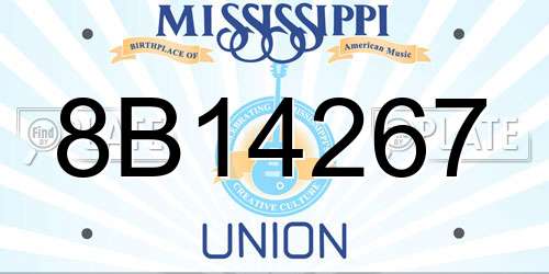 8B14267 Mississippi License Plate