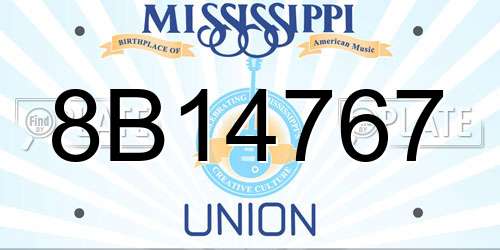 8B14767 Mississippi License Plate