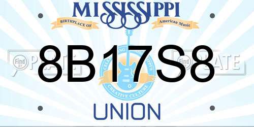 8B17S8 Mississippi License Plate
