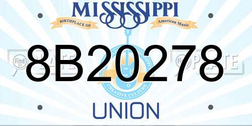8B20278 Mississippi License Plate