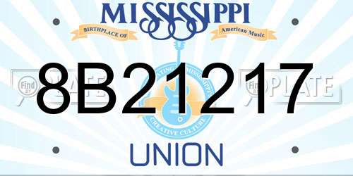 8B21217 Mississippi License Plate
