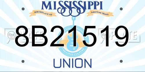 8B21519 Mississippi License Plate